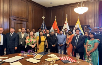 Consul General Dr. T.V. Nagendra Prasad raised the Indian National Flag at the iconic San Francisco City Hall to commemorate the Independence Day on 15th August 2022. We thank Hon’ble Mayor London Breed for the rare honour. We also appreciate the Special gesture of lighting the City Hall in tricolours and designating the day as the “India-US Friendship & Heritage Day